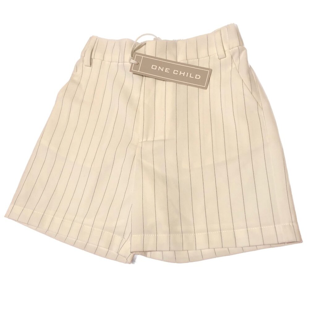 One Child Boys Shorts White Striped Dressy Lined for Comfort Size 6